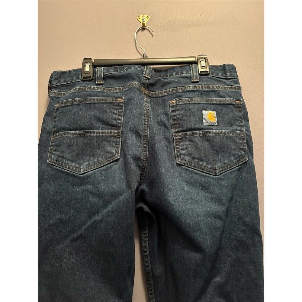 Carhartt Jeans Mens 36x32 Blue Medium Wash Relaxed Fit Straight Leg - Picture 6 of 10